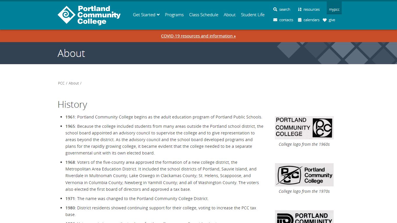 History | About at PCC - Portland Community College